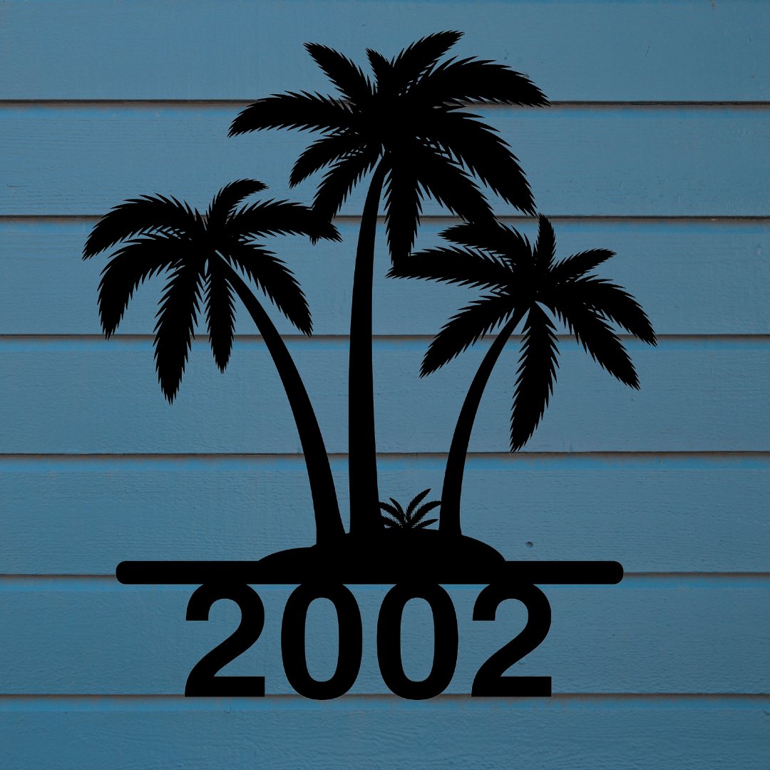 Personalized Palm Trees Metal Address Sign - My Metal Wall Art