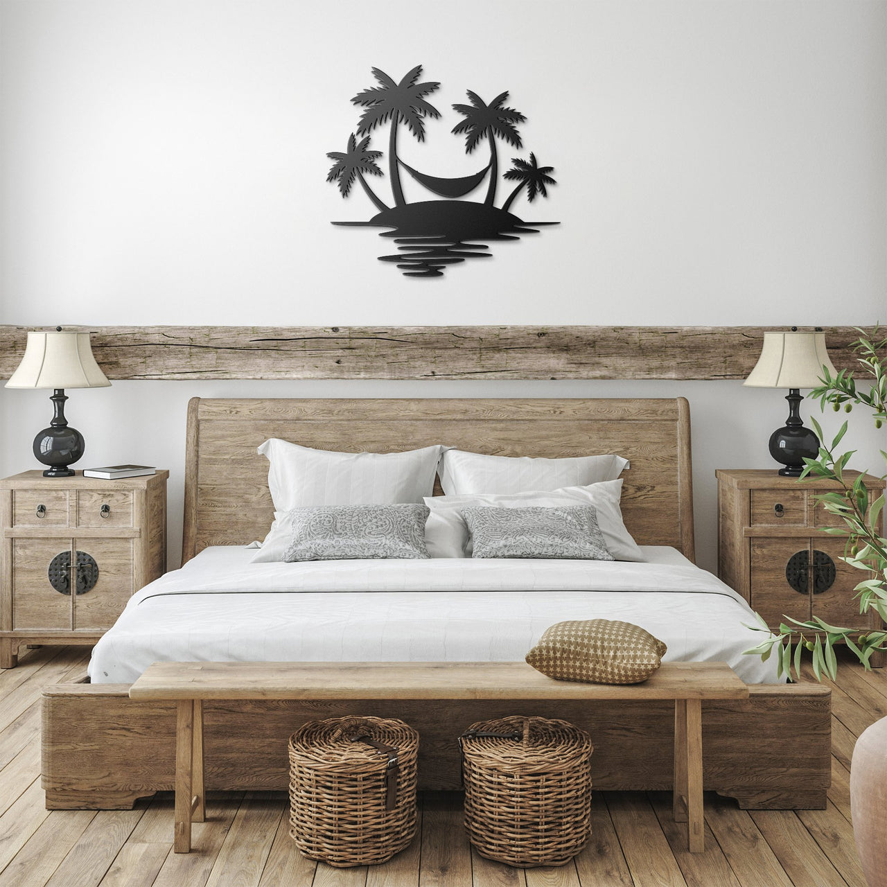 Hammock On the Beach Metal Wall Art - My Metal Wall Art